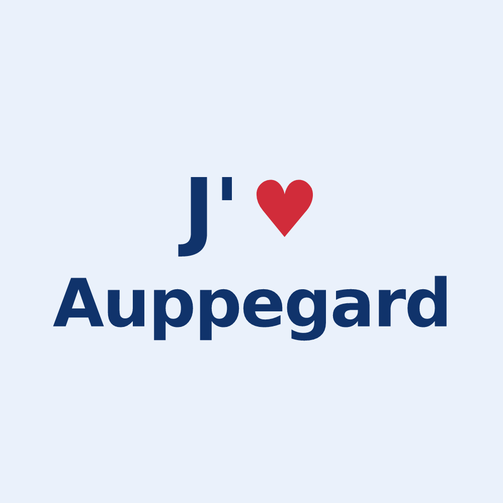 Sticker personnalisé Auppegard — design J'aime Auppegard