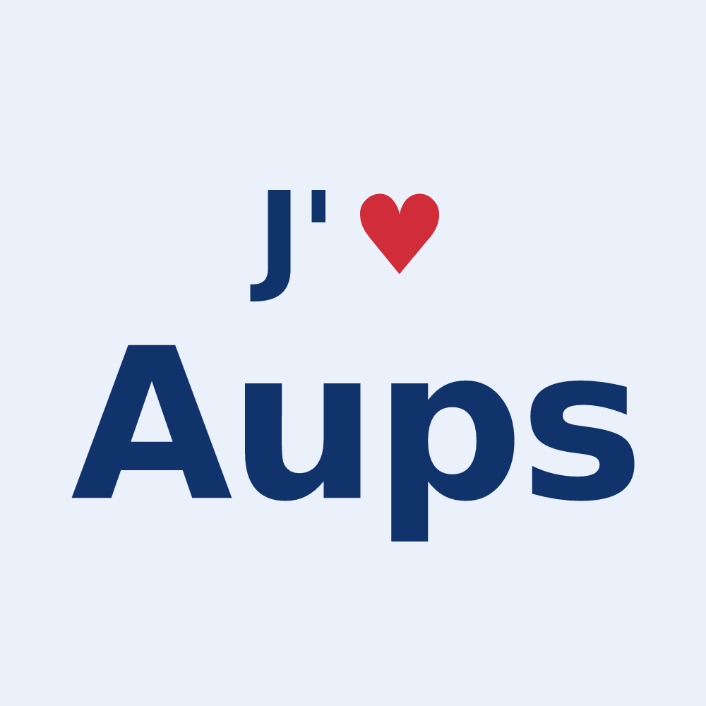 Sticker personnalisé Aups — design « J'aime Aups » imprimé sur le sticker