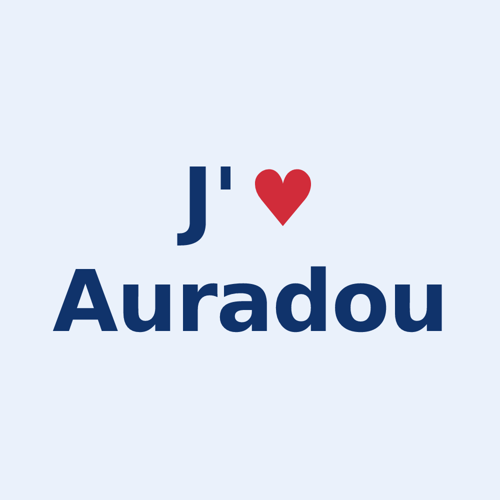 Sticker personnalisé Auradou — design J'aime Auradou