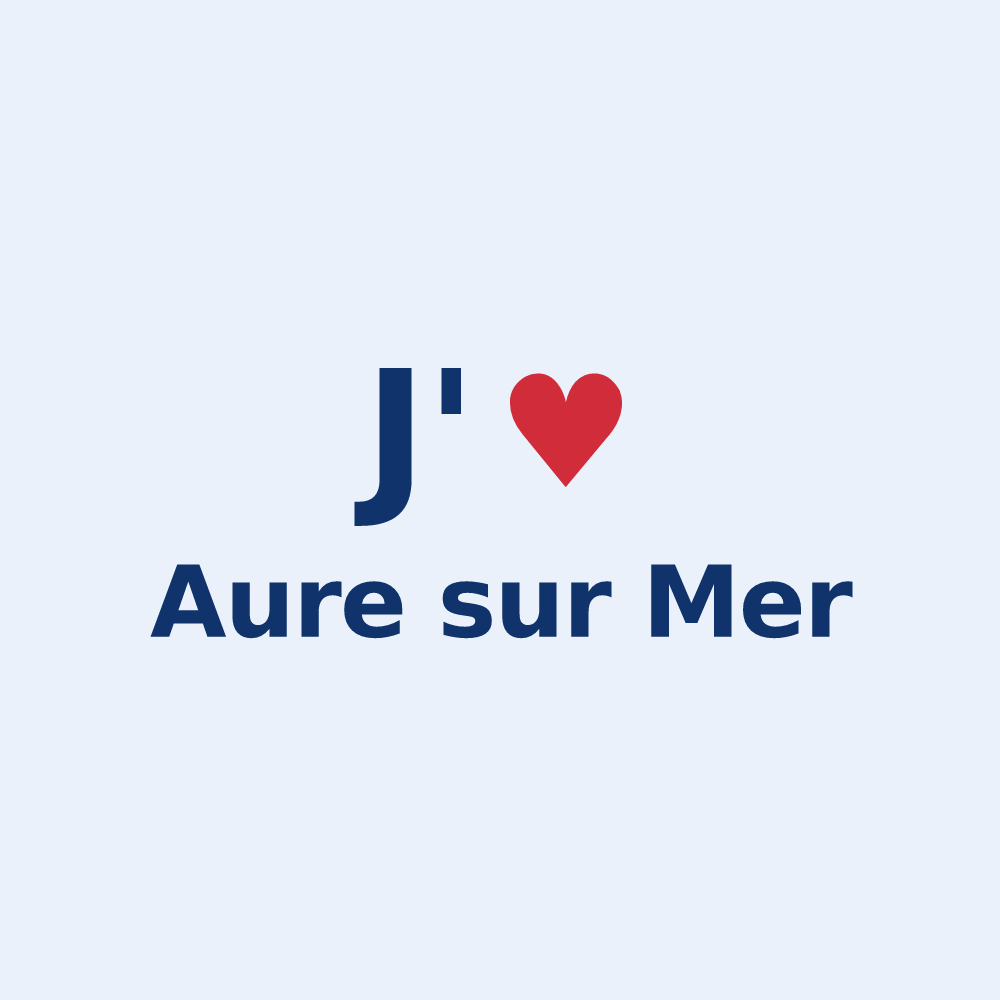 Sticker personnalisé Aure sur Mer — design J'aime Aure sur Mer