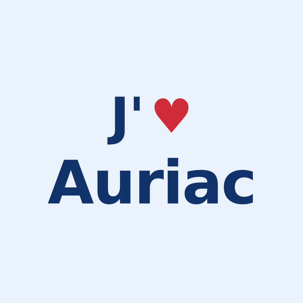 Sticker personnalisé Auriac — design J'aime Auriac