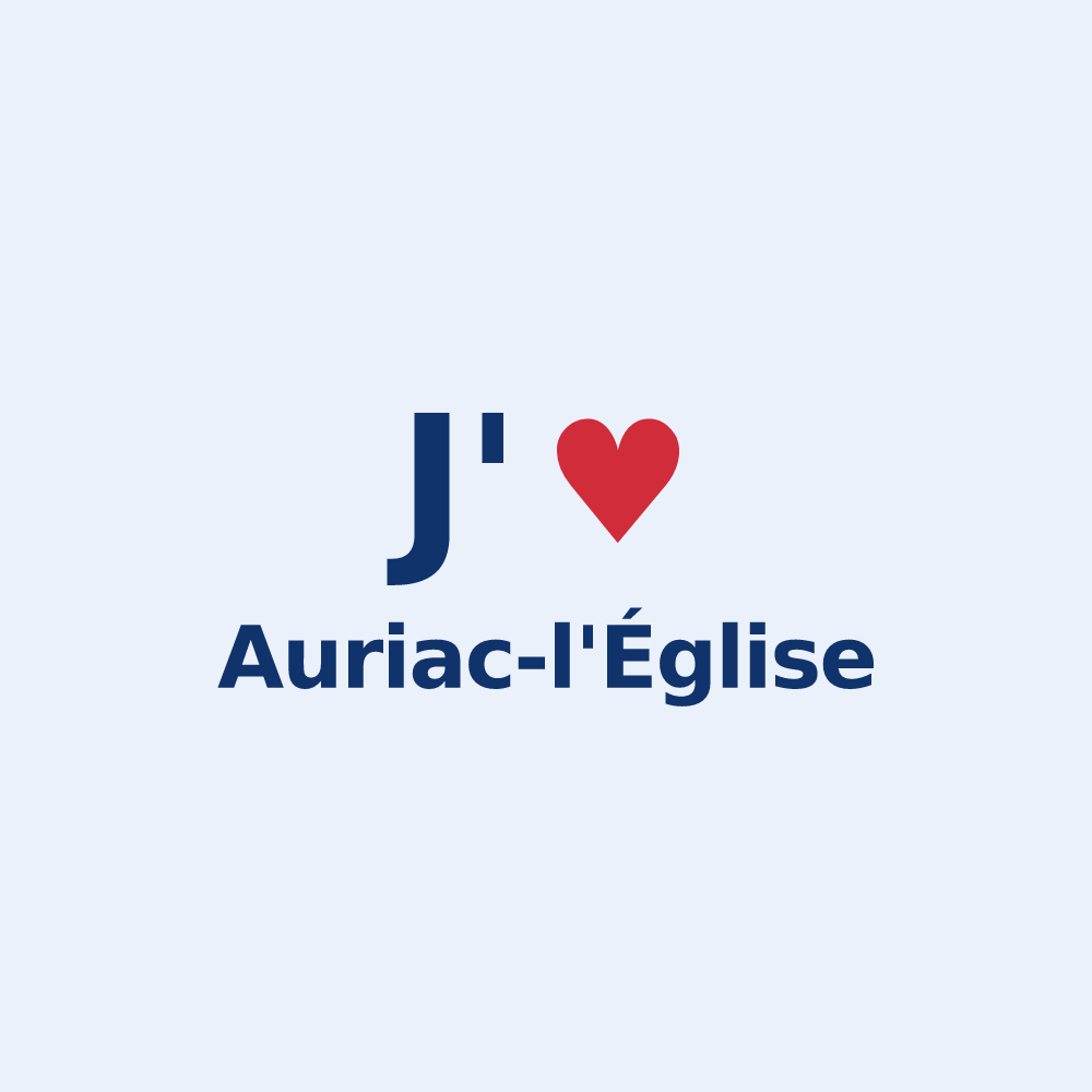 Sticker personnalisé Auriac-l'Église — design J'aime Auriac-l'Église