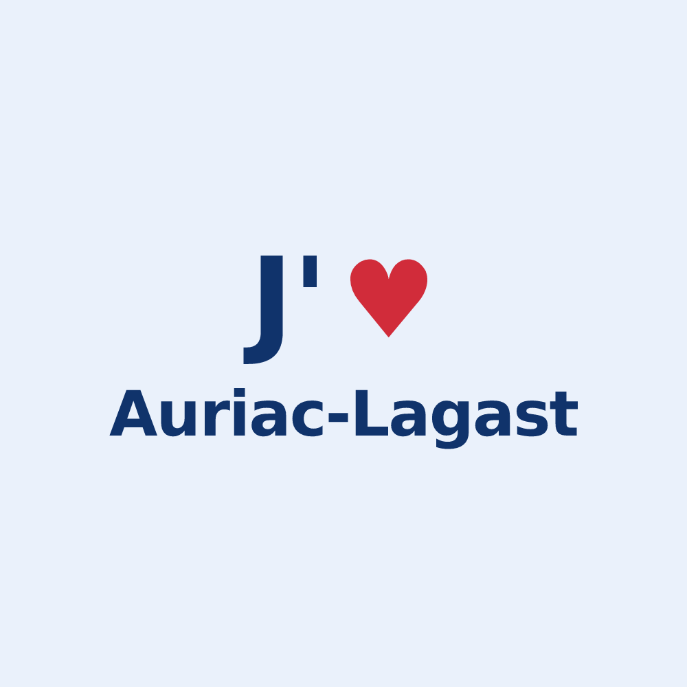 Sticker personnalisé Auriac-Lagast — design J'aime Auriac-Lagast