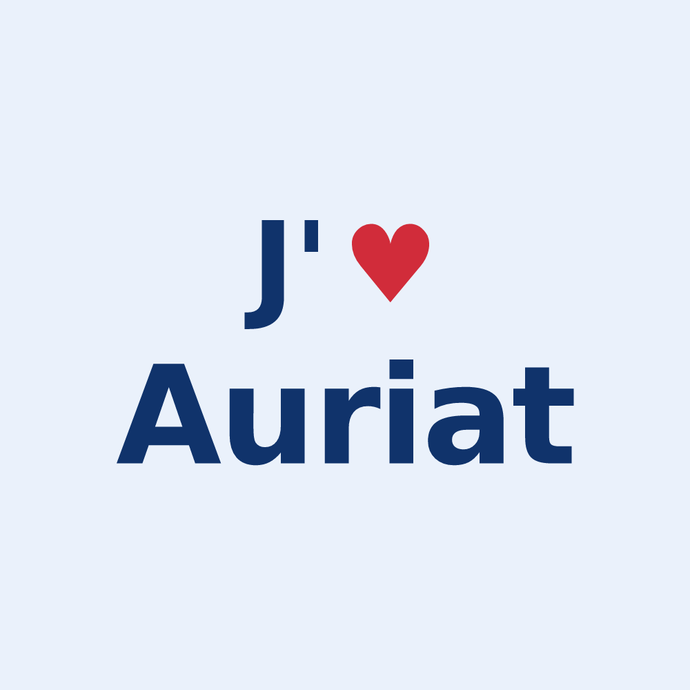 Sticker personnalisé Auriat — design J'aime Auriat
