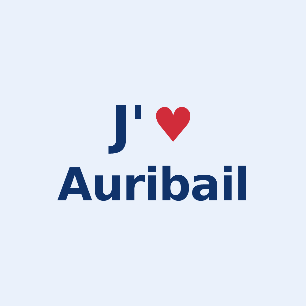 Sticker personnalisé Auribail — design J'aime Auribail