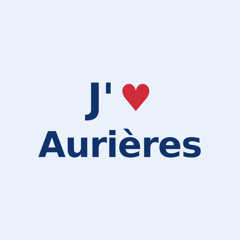 Sticker personnalisé Aurières — design J'aime Aurières
