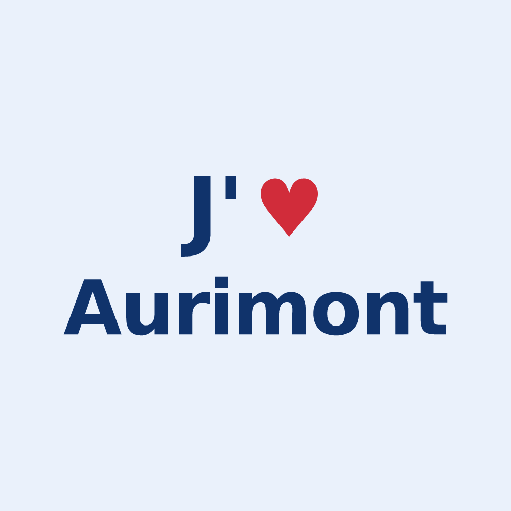 Sticker personnalisé Aurimont — design J'aime Aurimont