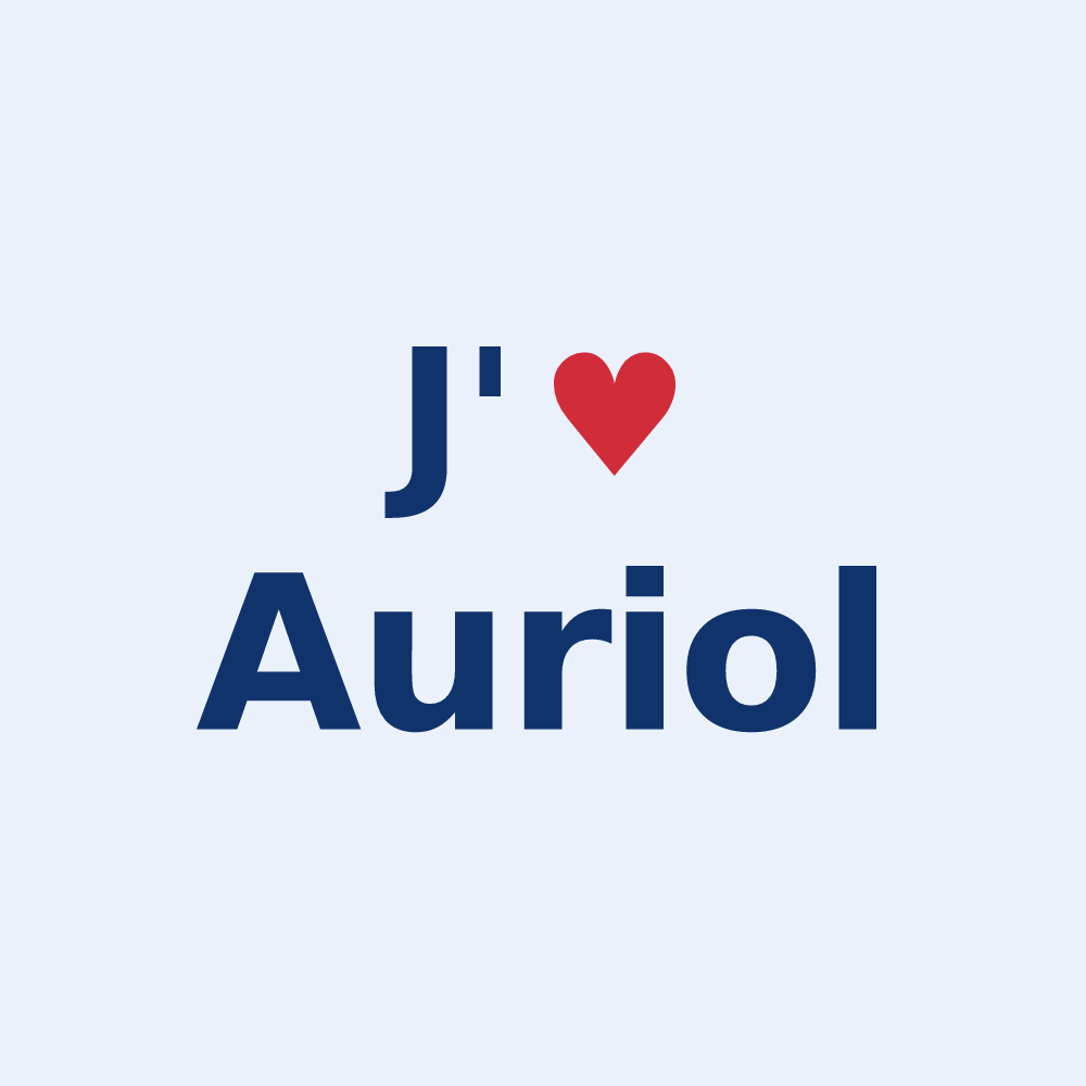 Sticker personnalisé Auriol — design J'aime Auriol