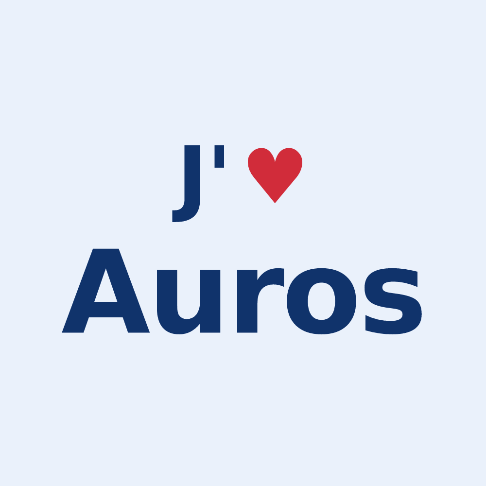 Sticker personnalisé Auros — design J'aime Auros