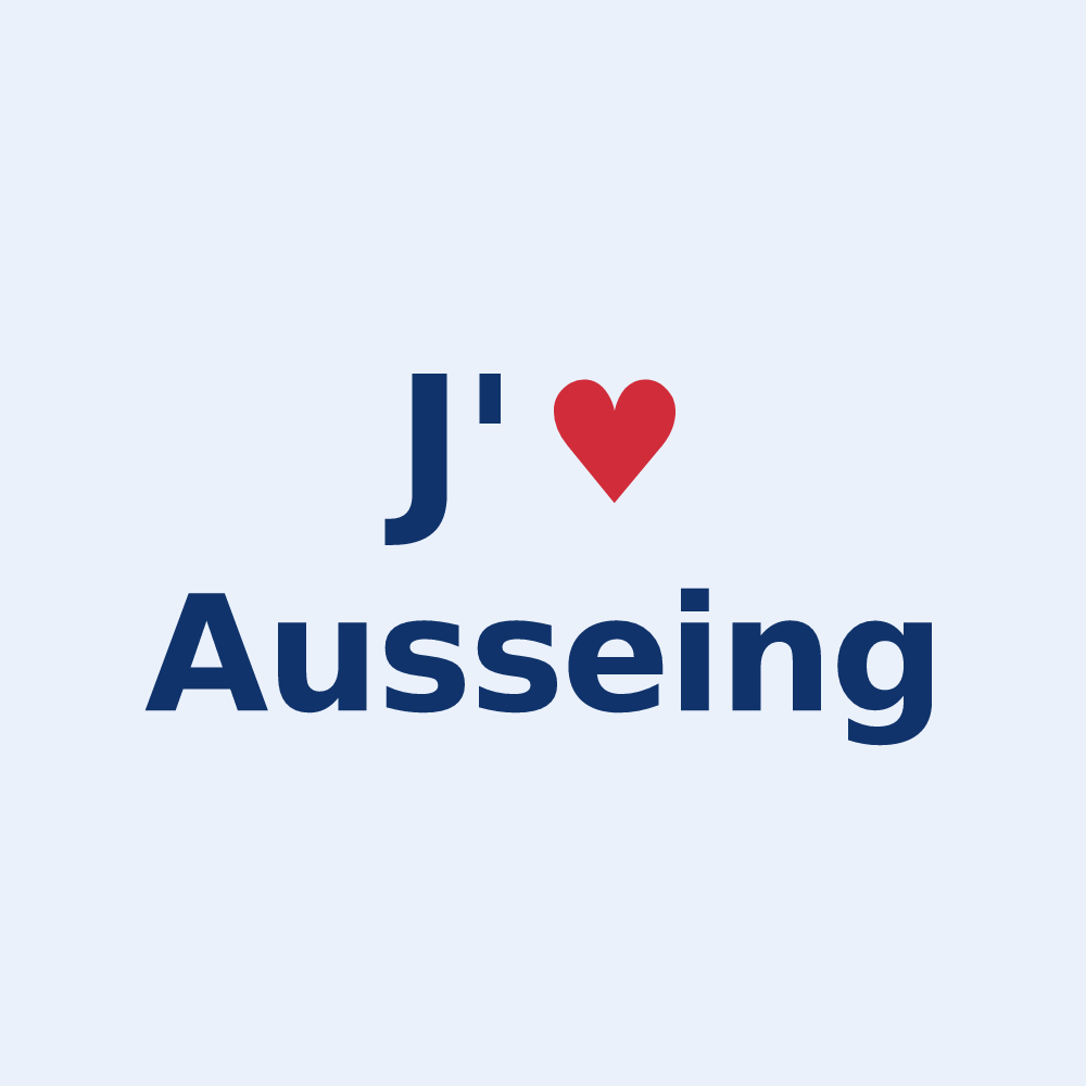 Sticker personnalisé Ausseing — design J'aime Ausseing