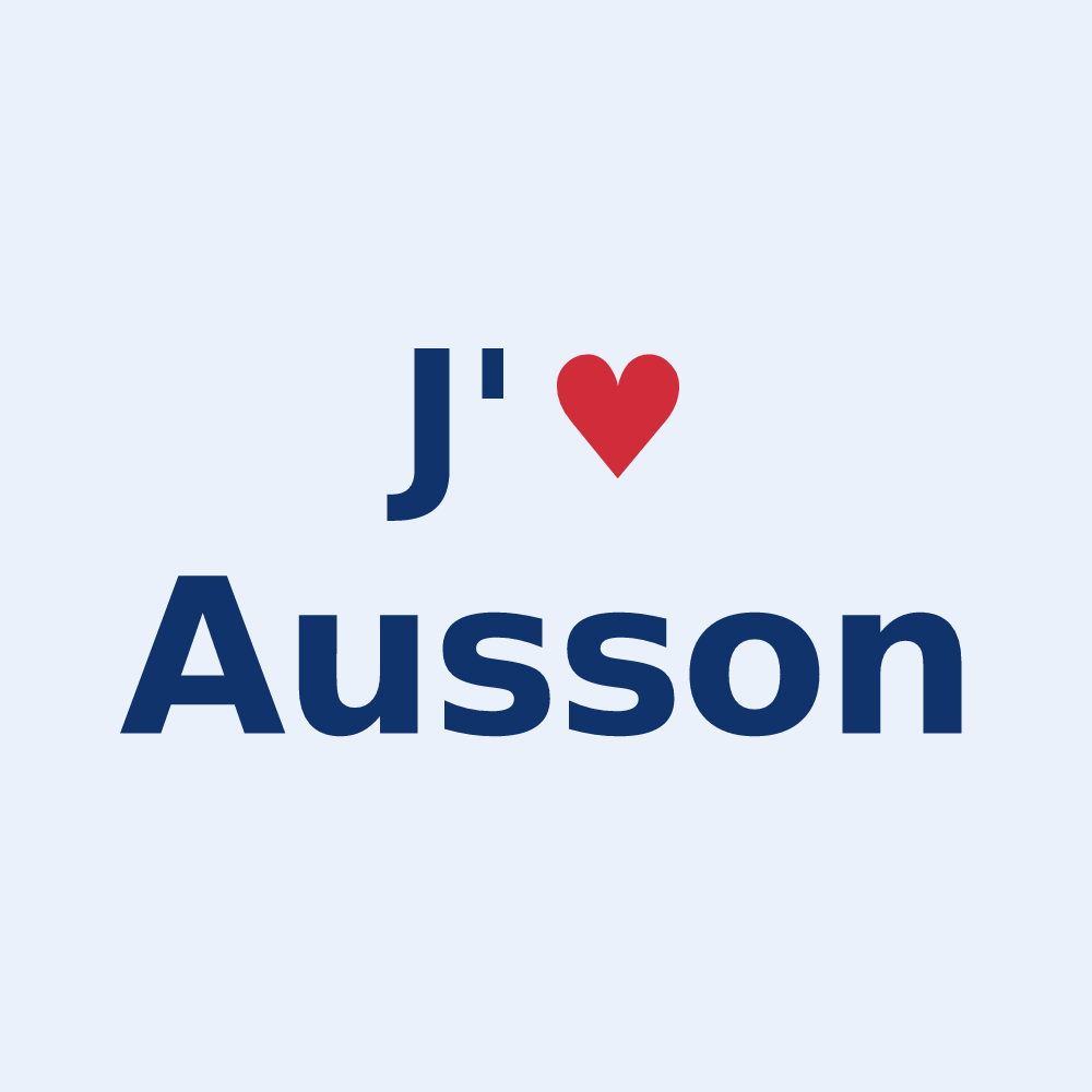 Sticker personnalisé Ausson — design J'aime Ausson