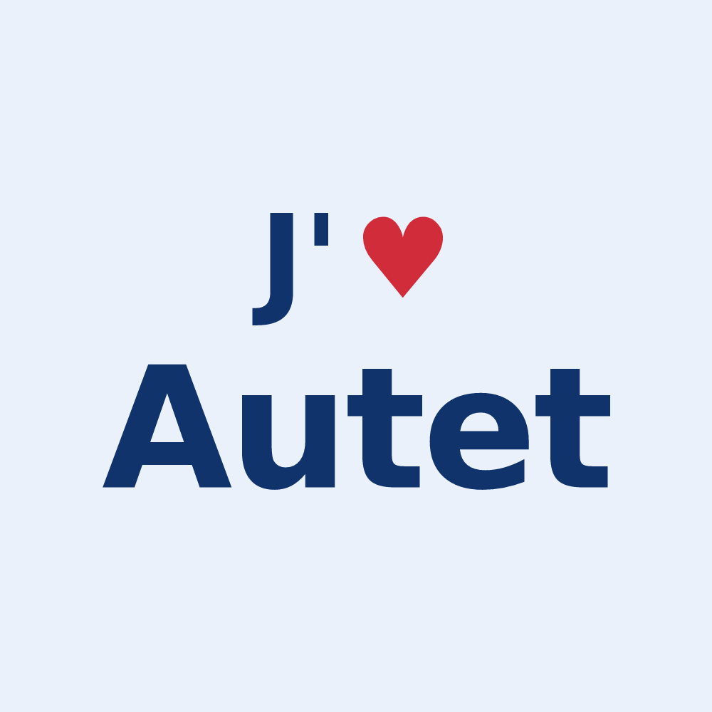 Sticker personnalisé Autet — design J'aime Autet