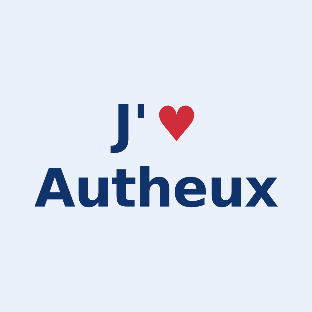 Sticker personnalisé Autheux — design « J'aime Autheux » imprimé sur le sticker