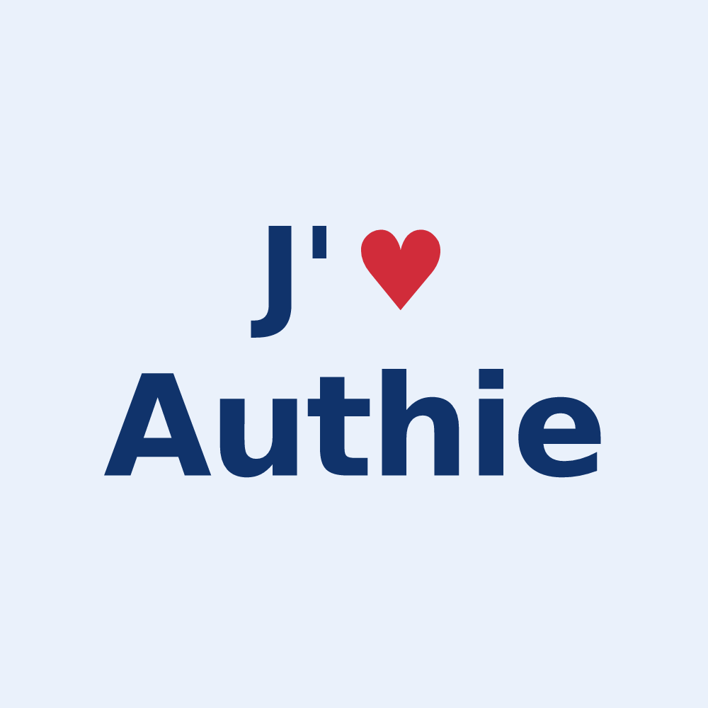 Sticker personnalisé Authie — design J'aime Authie