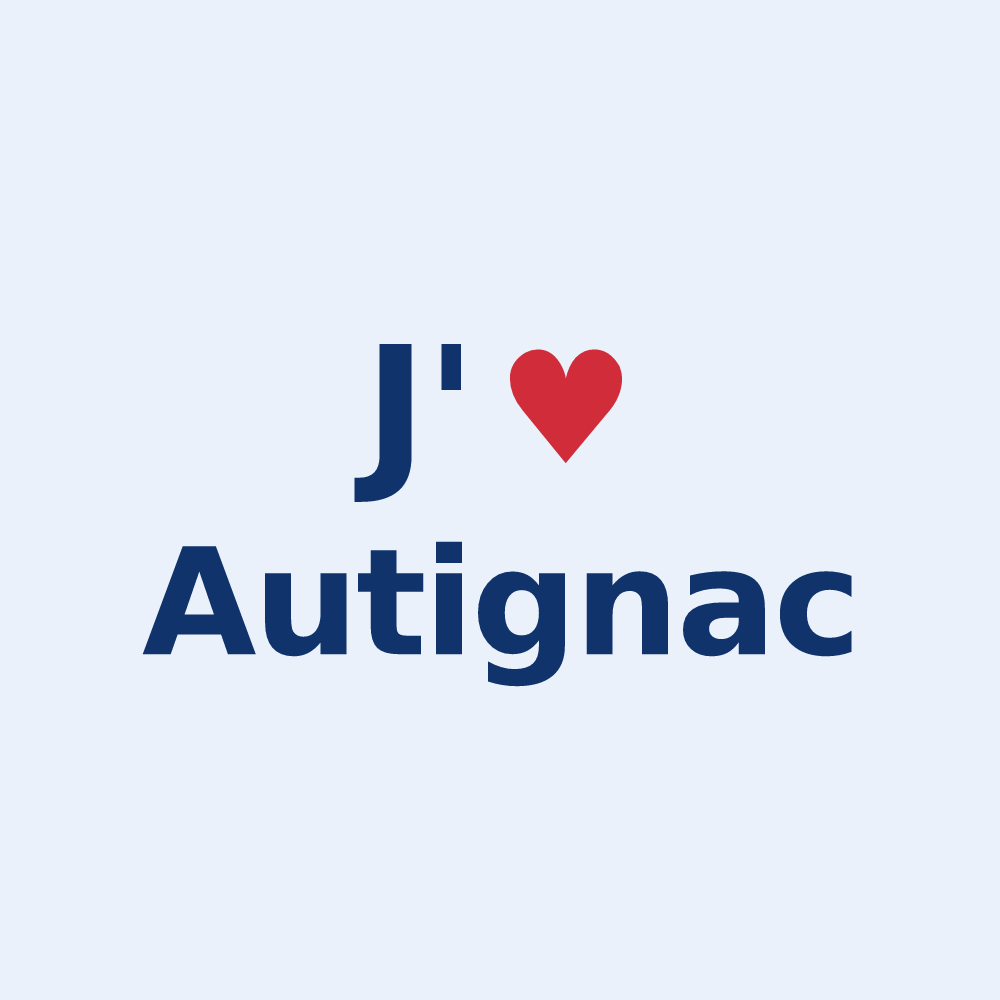 Sticker personnalisé Autignac — design J'aime Autignac