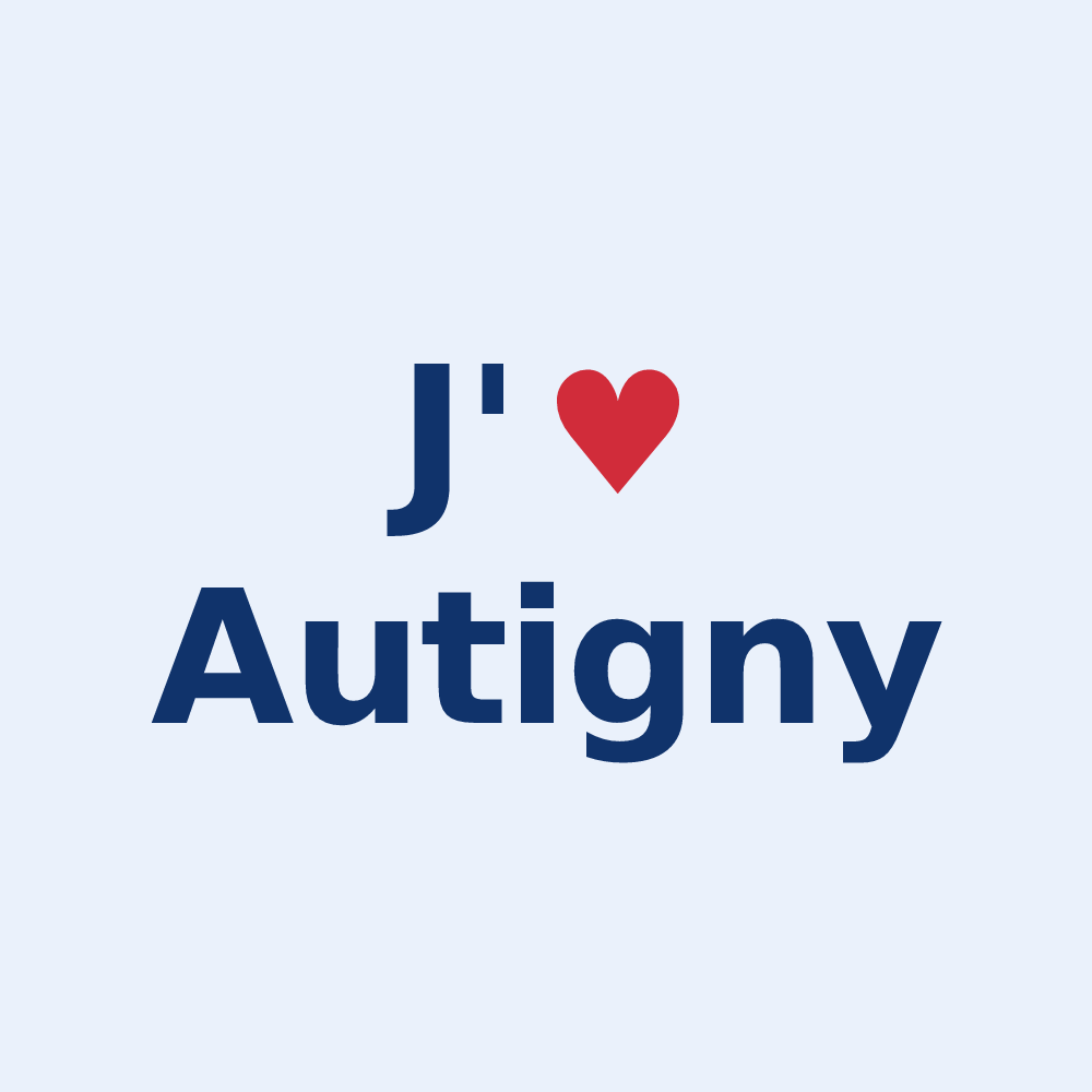 Sticker personnalisé Autigny — design J'aime Autigny