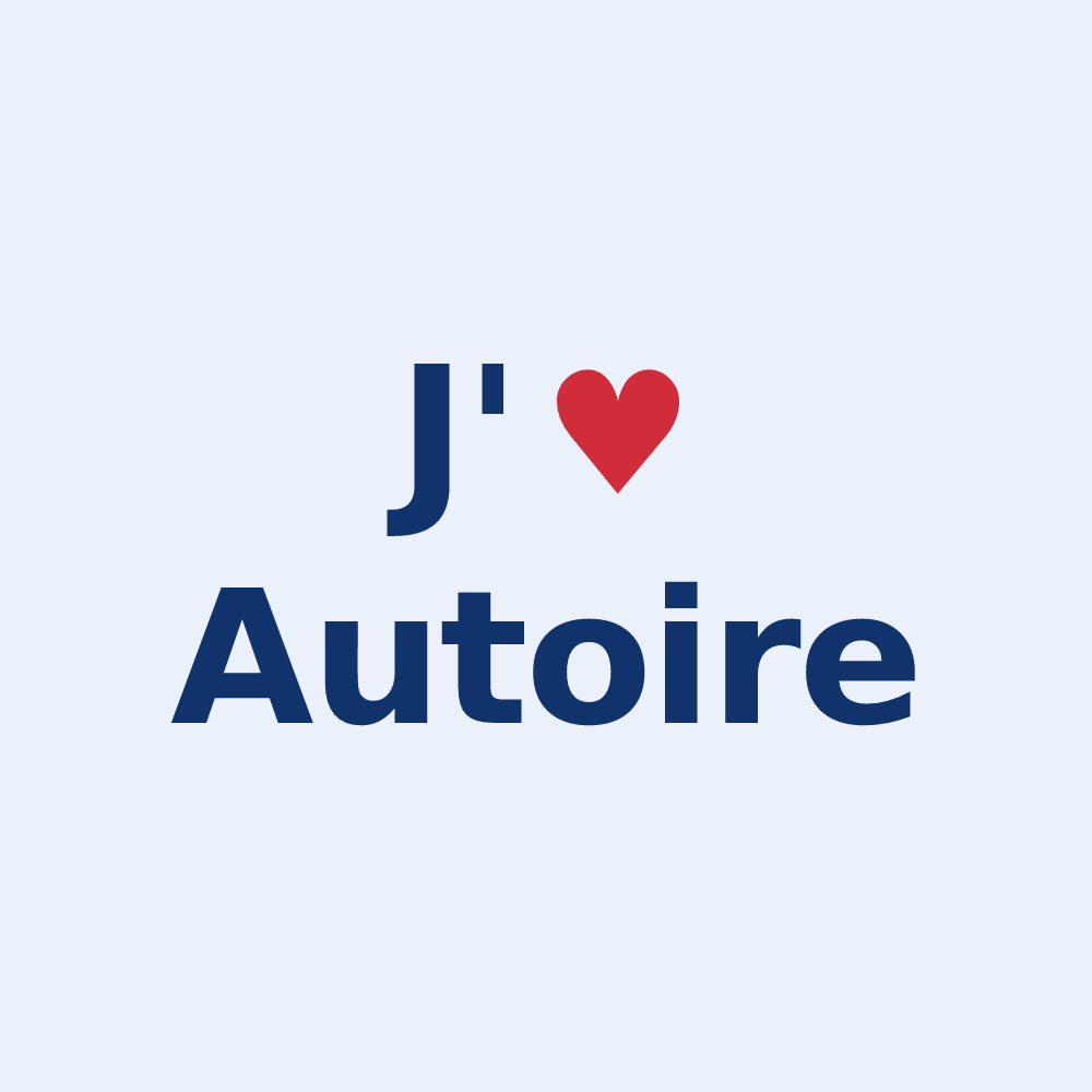 Sticker personnalisé Autoire — design J'aime Autoire