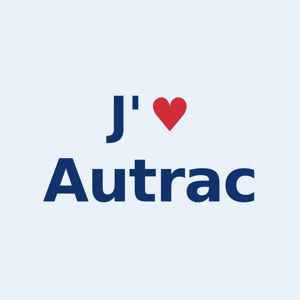 Sticker personnalisé Autrac — design J'aime Autrac