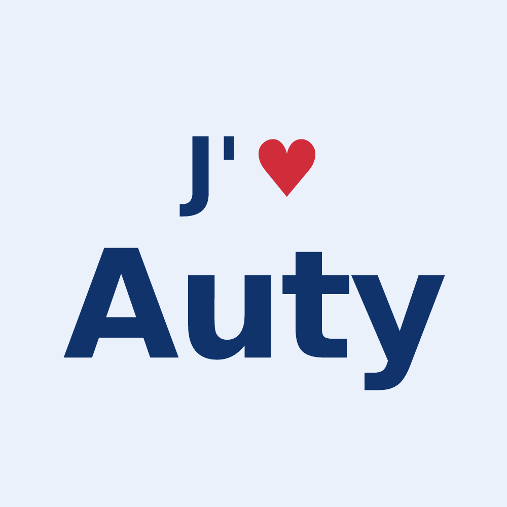 Sticker personnalisé Auty — design J'aime Auty