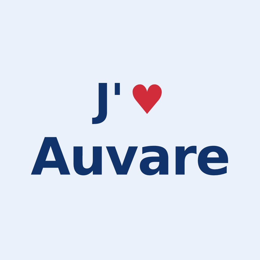 Sticker personnalisé Auvare — design J'aime Auvare