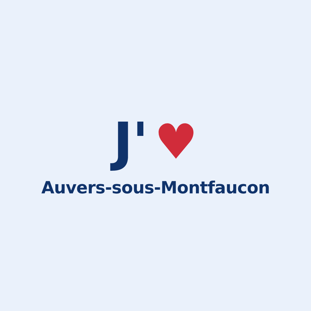 Sticker personnalisé Auvers-sous-Montfaucon — design J'aime Auvers-sous-Montfaucon