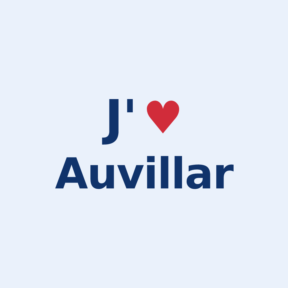 Sticker personnalisé Auvillar — design J'aime Auvillar