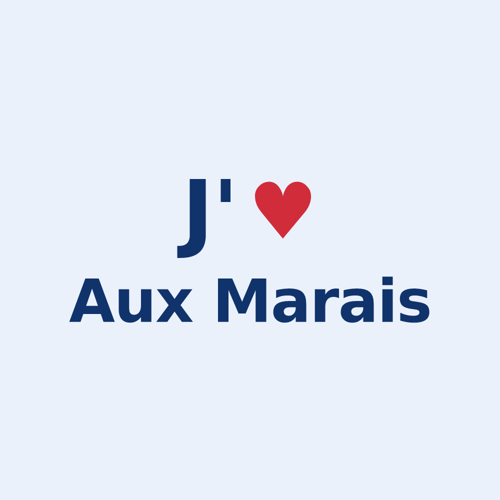 Sticker personnalisé Aux Marais — design J'aime Aux Marais