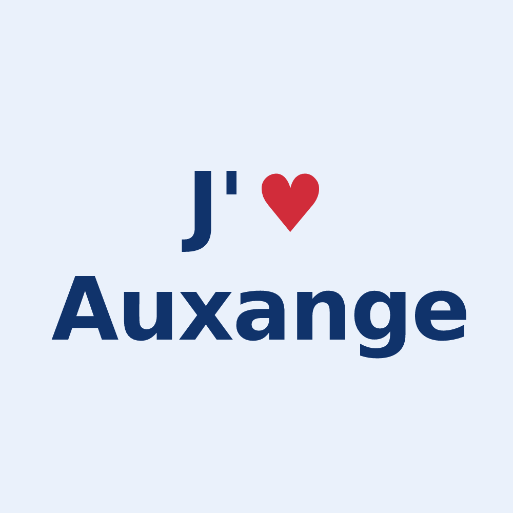 Sticker personnalisé Auxange — design J'aime Auxange