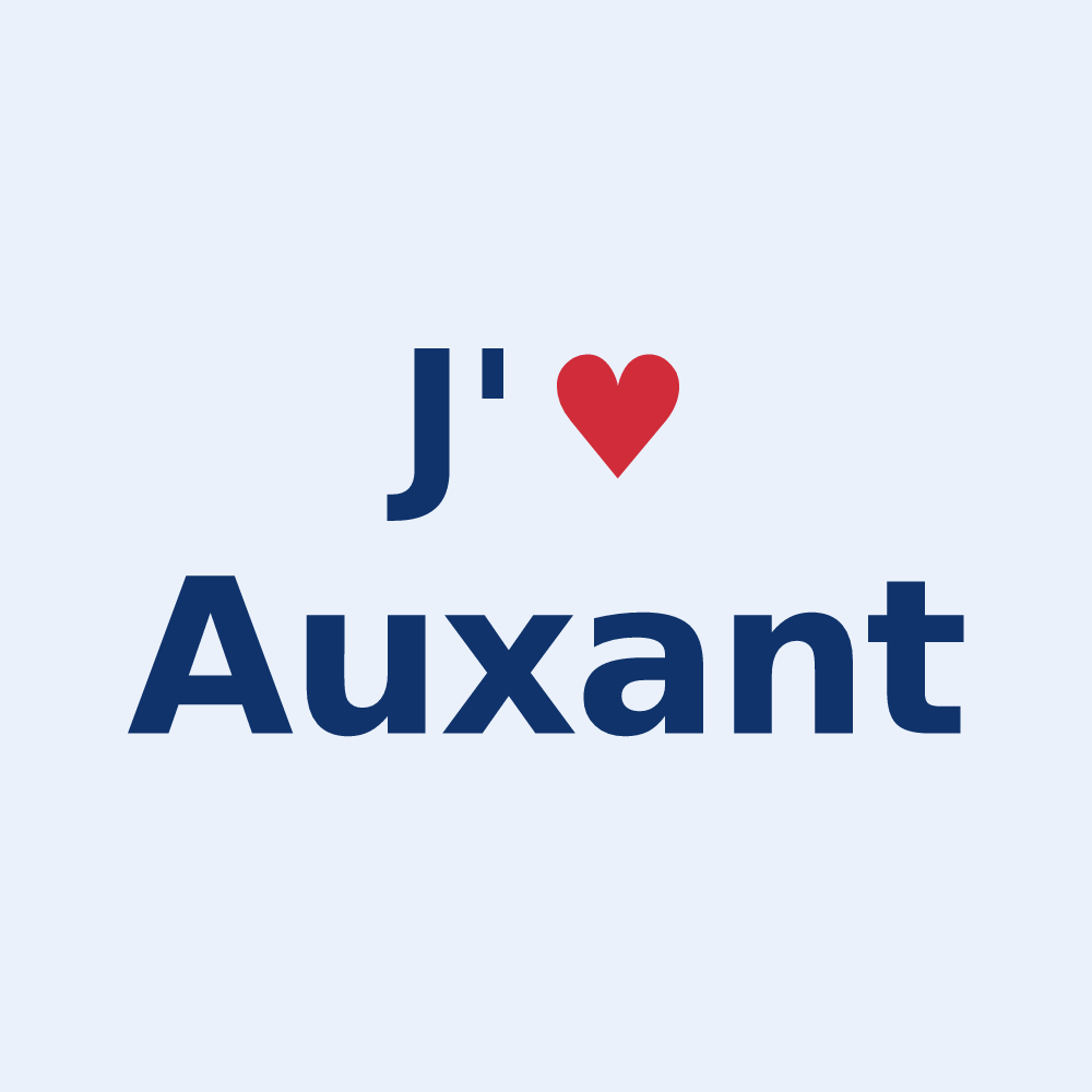 Sticker personnalisé Auxant — design J'aime Auxant