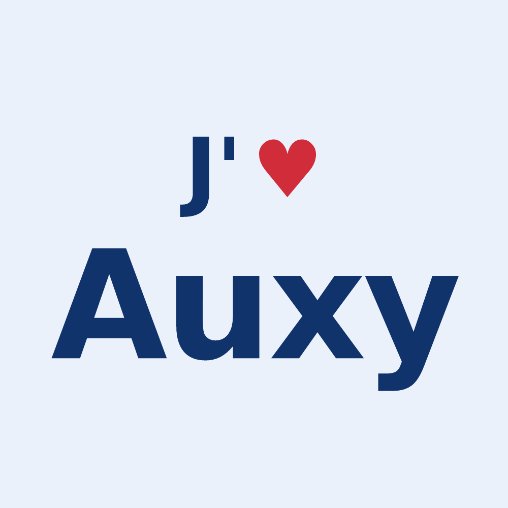 Sticker personnalisé Auxy — design J'aime Auxy
