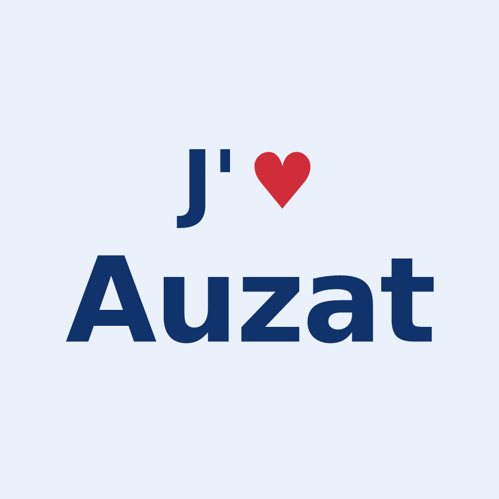 Sticker personnalisé Auzat — design J'aime Auzat