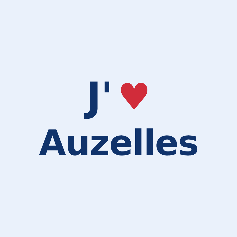 Sticker personnalisé Auzelles — design J'aime Auzelles