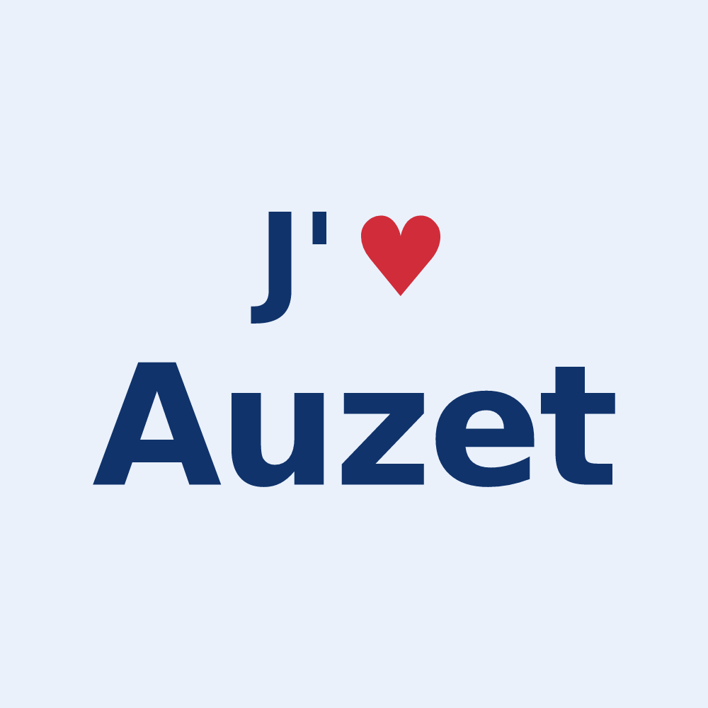 Sticker personnalisé Auzet — design J'aime Auzet
