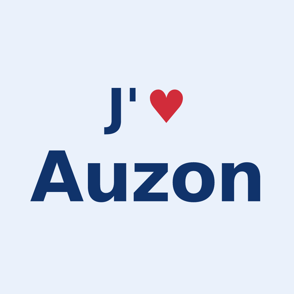 Sticker personnalisé Auzon — design J'aime Auzon