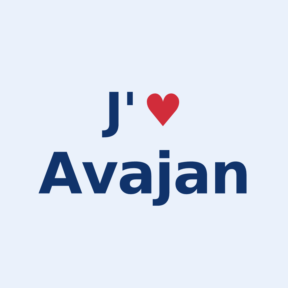 Sticker personnalisé Avajan — design J'aime Avajan