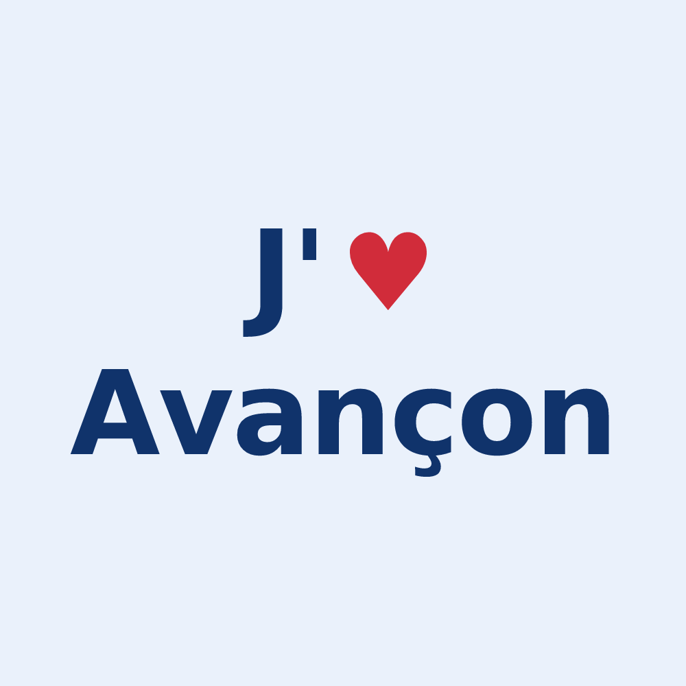 Sticker personnalisé Avançon — design J'aime Avançon