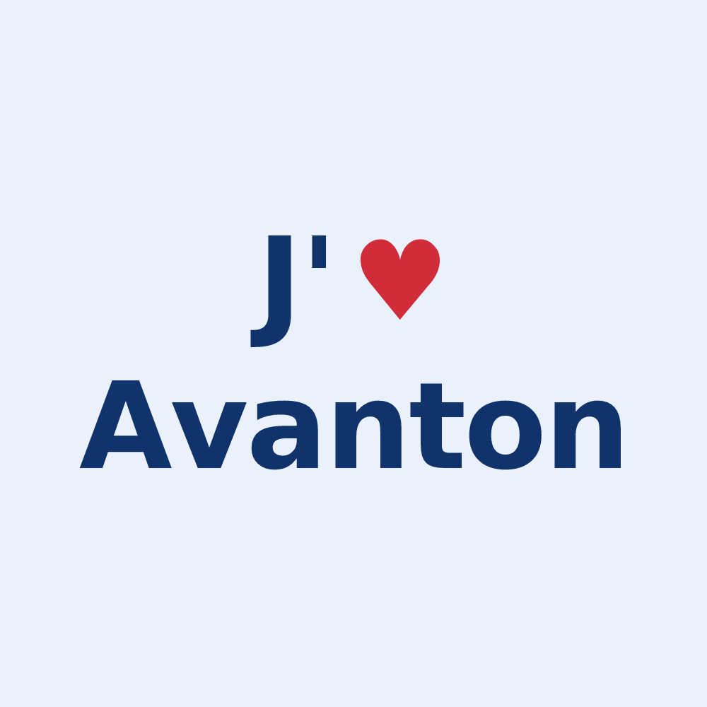 Sticker personnalisé Avanton — design J'aime Avanton