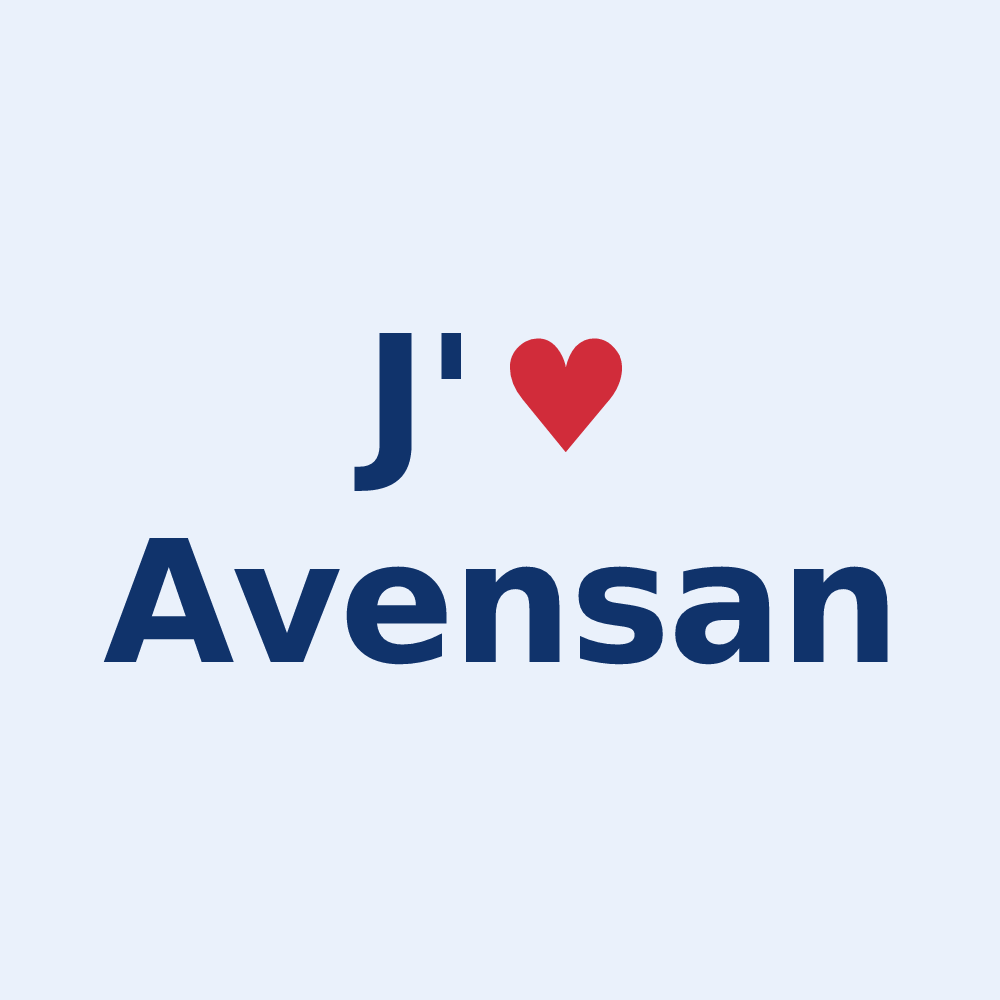 Sticker personnalisé Avensan — design J'aime Avensan