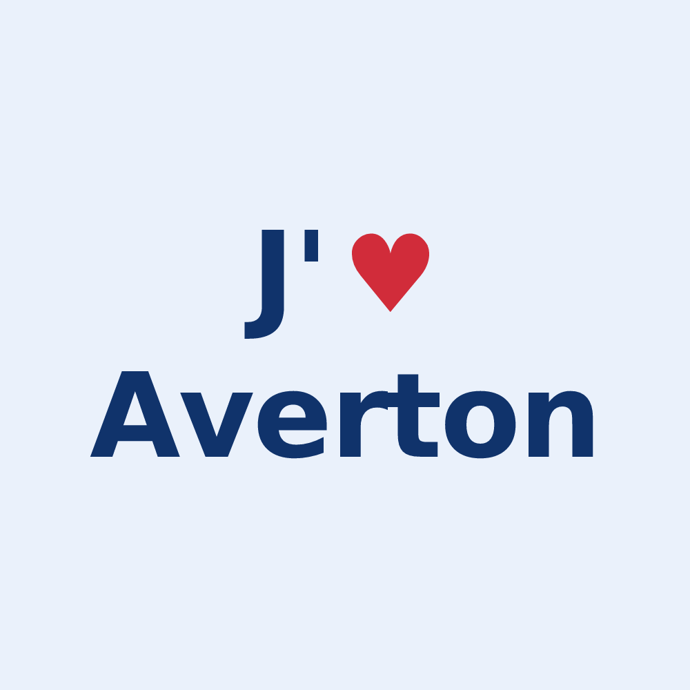 Sticker personnalisé Averton — design J'aime Averton