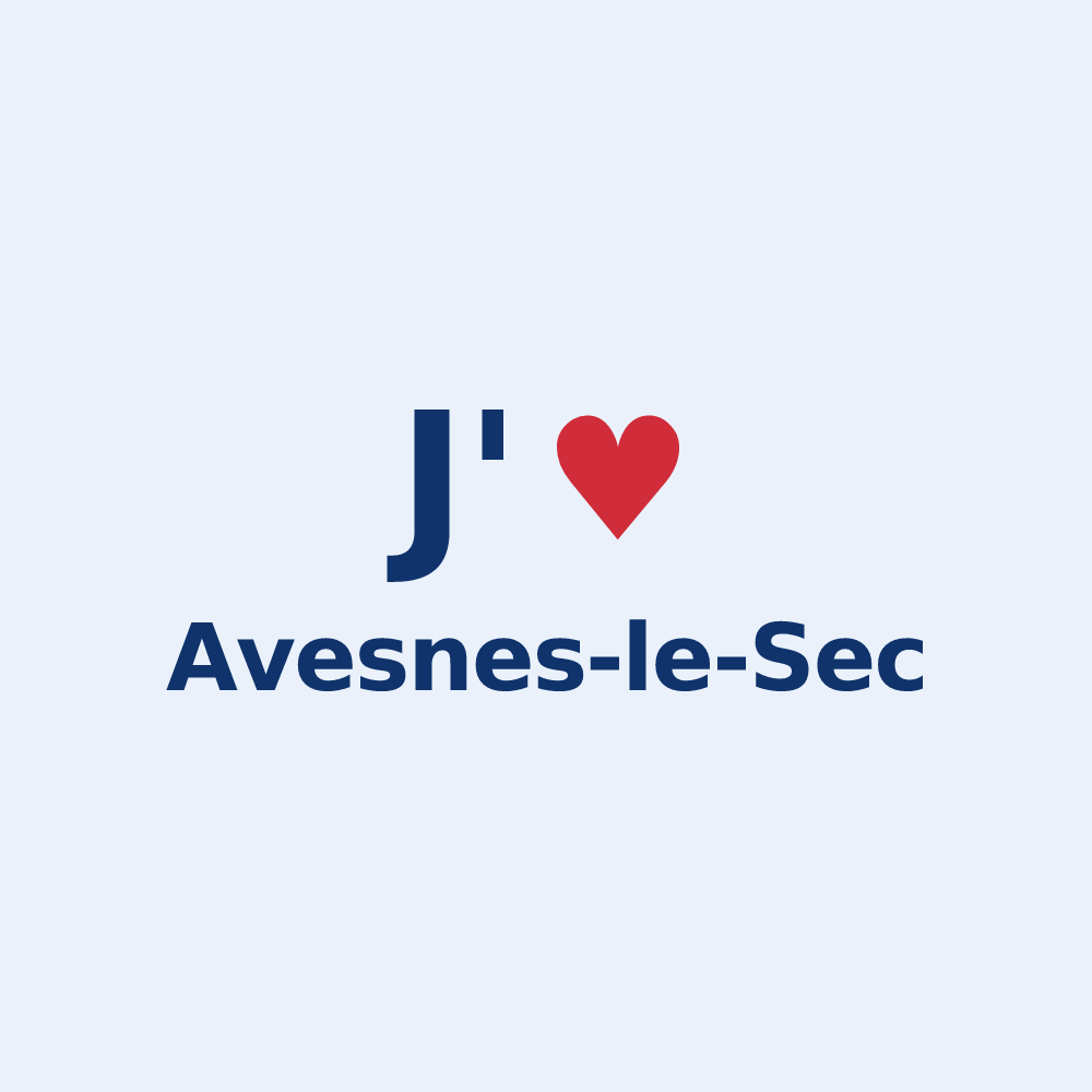 Sticker personnalisé Avesnes-le-Sec — design J'aime Avesnes-le-Sec