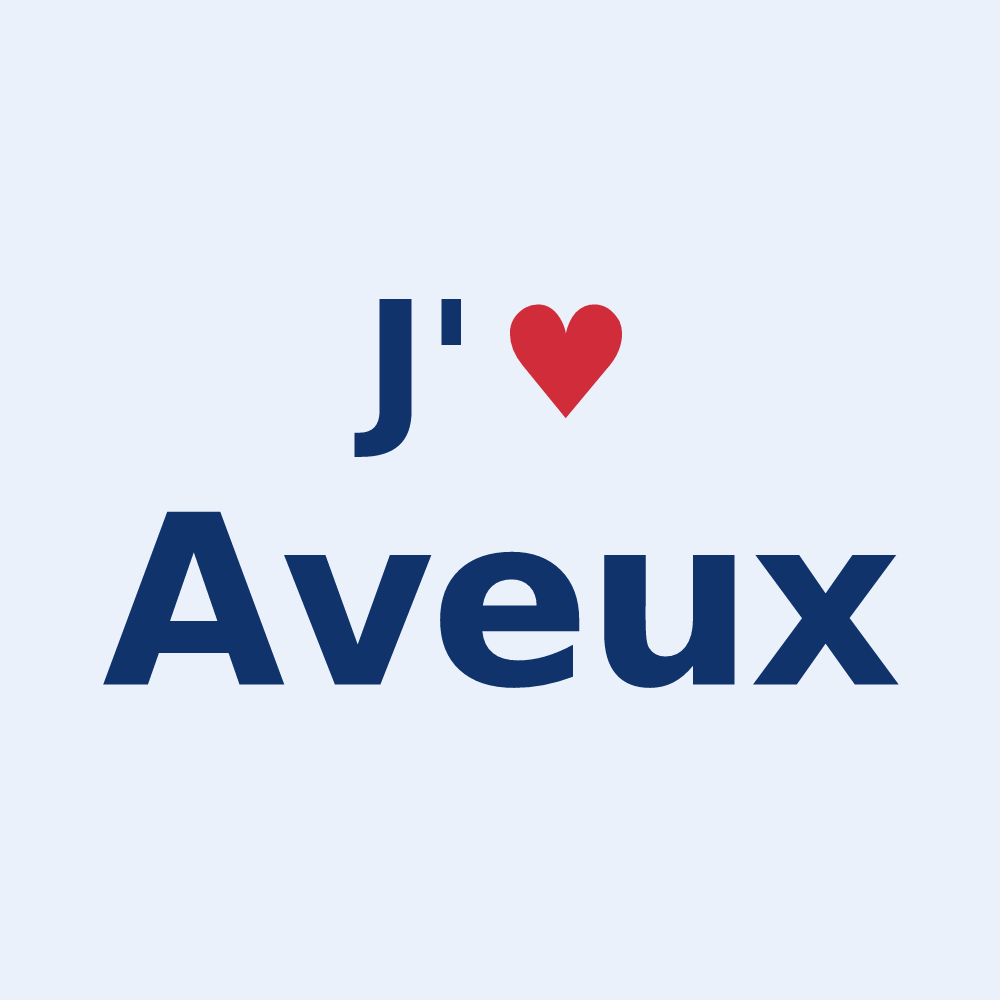 Sticker personnalisé Aveux — design J'aime Aveux