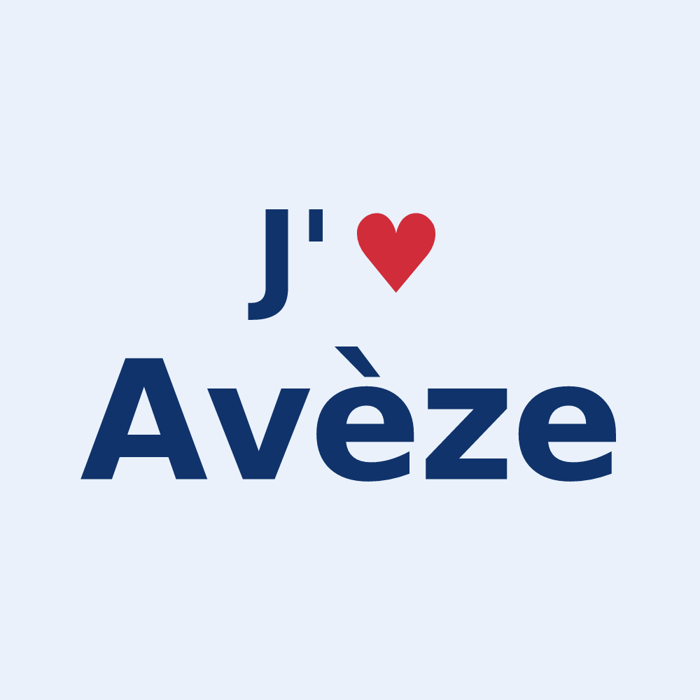 Sticker personnalisé Avèze — design J'aime Avèze