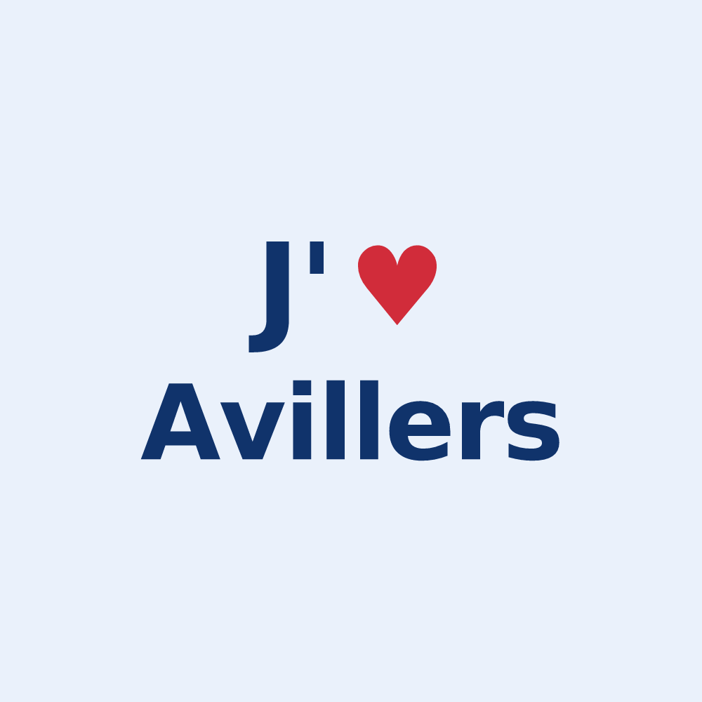 Sticker personnalisé Avillers — design J'aime Avillers