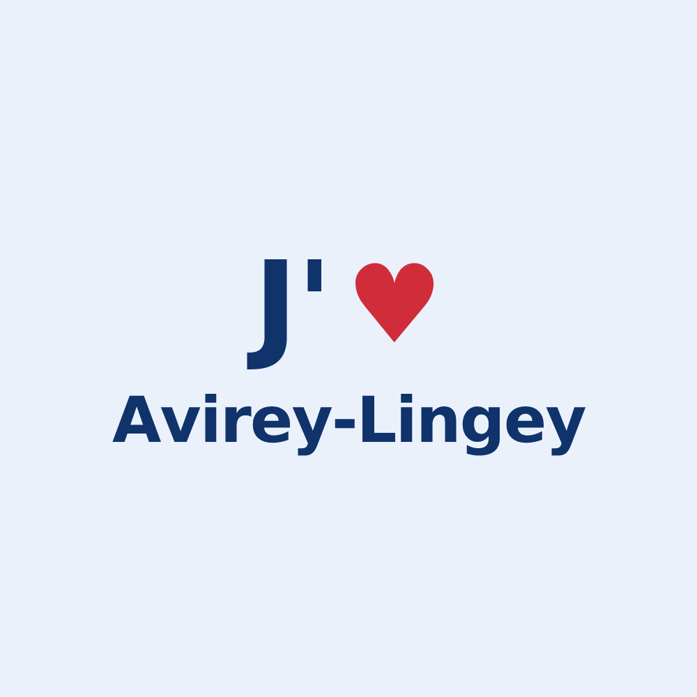 Sticker personnalisé Avirey-Lingey — design J'aime Avirey-Lingey