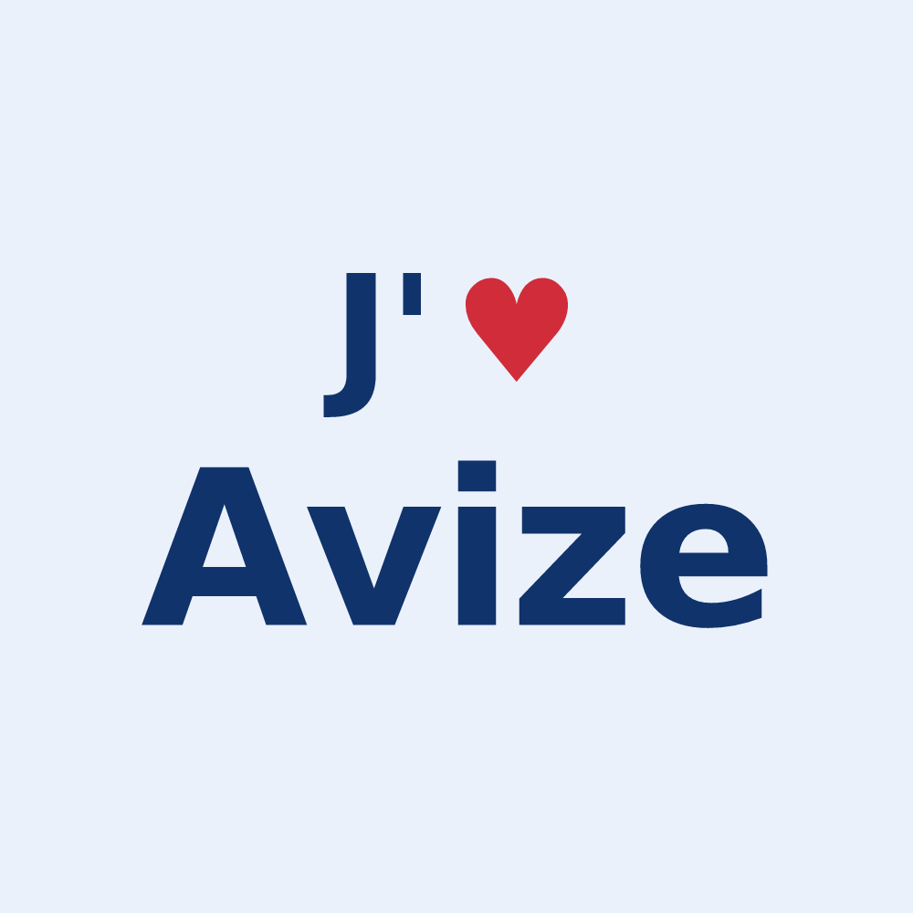 Sticker personnalisé Avize — design J'aime Avize