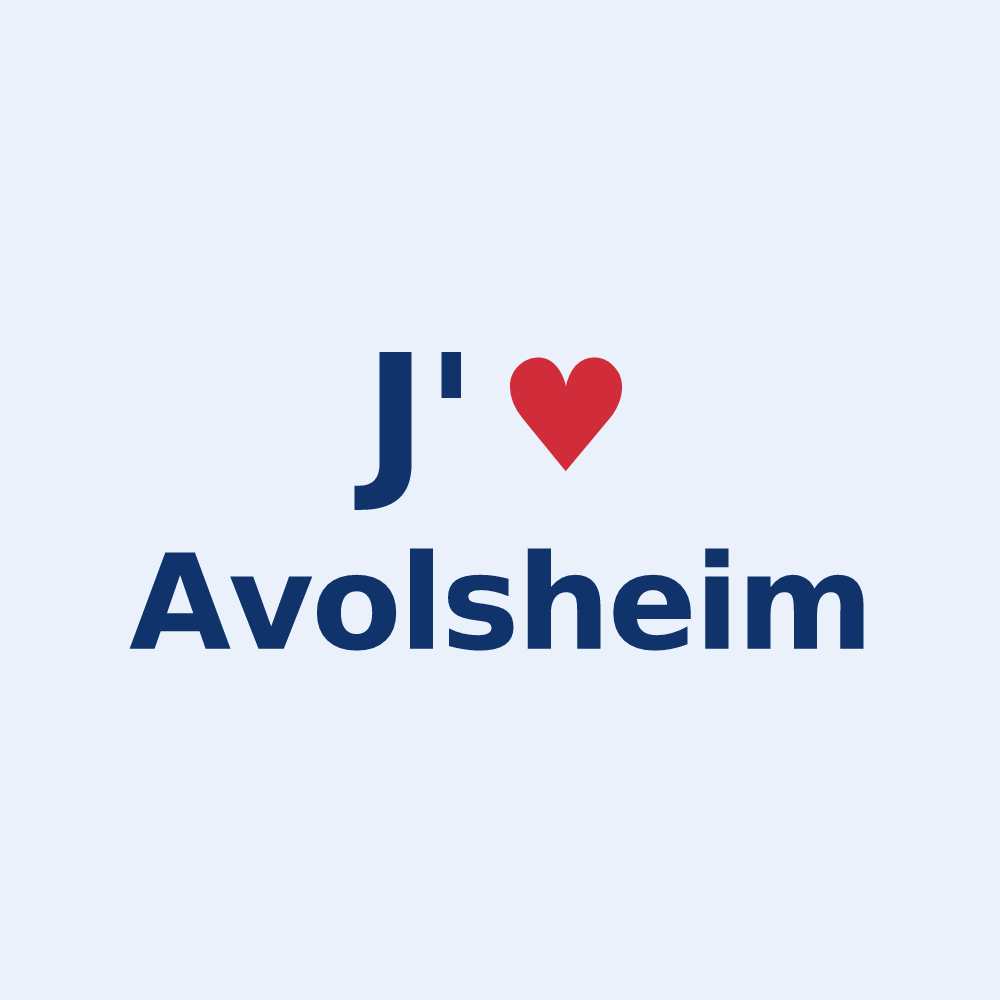 Sticker personnalisé Avolsheim — design « J'aime Avolsheim » imprimé sur le sticker
