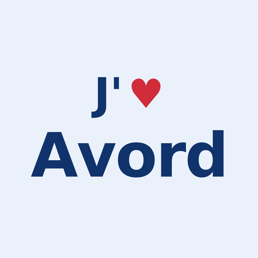 Sticker personnalisé Avord — design J'aime Avord