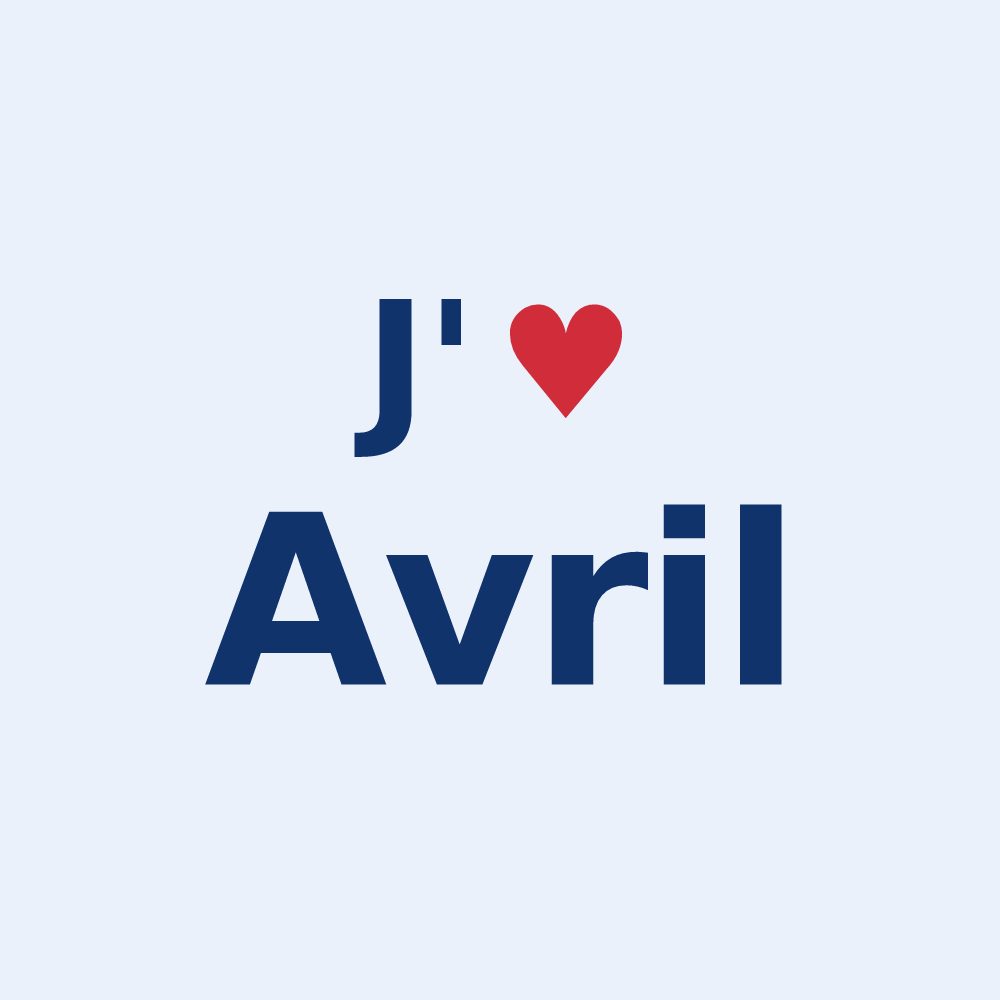 Sticker personnalisé Avril — design J'aime Avril