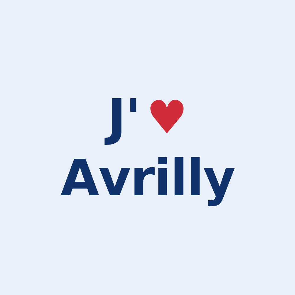 Sticker personnalisé Avrilly — design J'aime Avrilly