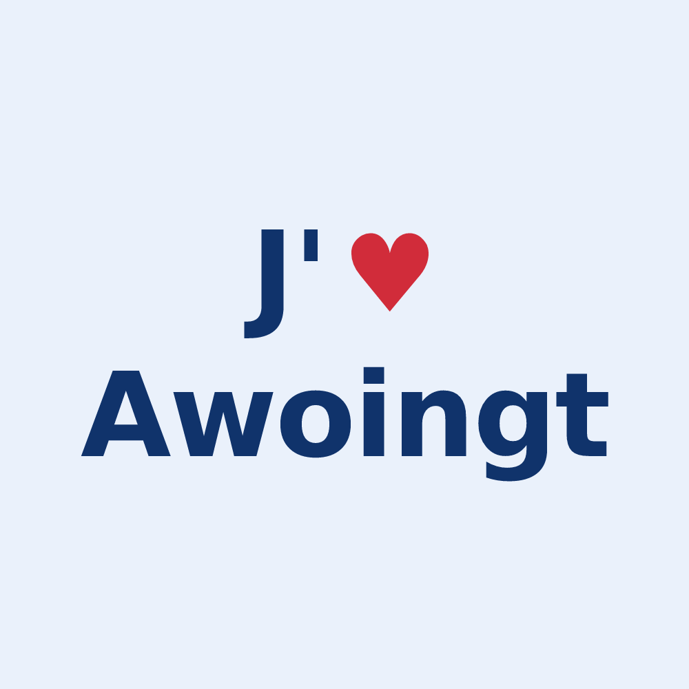 Sticker personnalisé Awoingt — design J'aime Awoingt